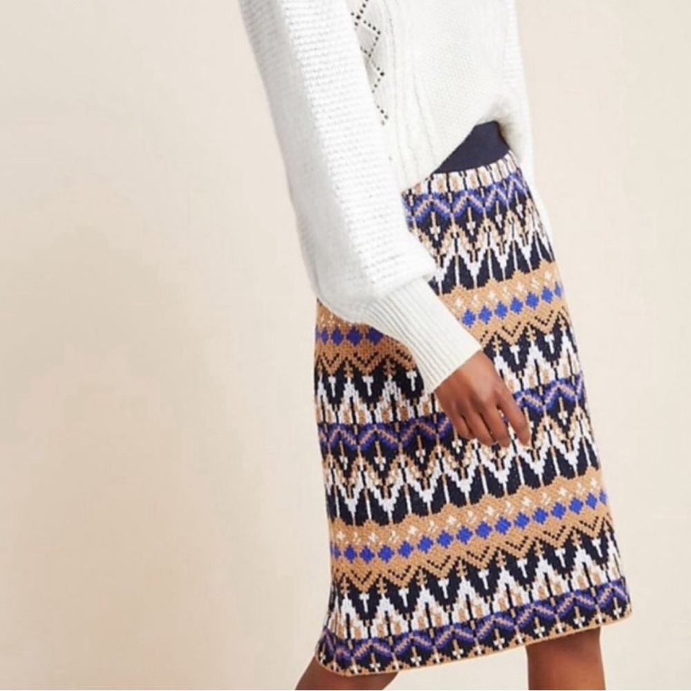 Anthropologie Multi-Colored Saoirse Sweater Midi Skirt Size Medium